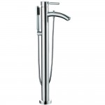 Modern-Style Bathroom Tub Filler Faucet (Floor-mounted) in Polished Chrome