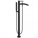 Modern-Style Bathroom Tub Filler Faucet (Floor-mounted) in Matte Black