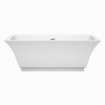 67 Inch Freestanding Bathtub in White, Polished Chrome Drain and Overflow Trim