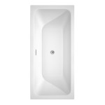 67 Inch Freestanding Bathtub in White, Polished Chrome Drain and Overflow Trim