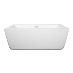 59 Inch Freestanding Bathtub in White, Polished Chrome Drain and Overflow Trim