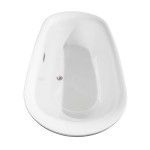 65 Inch Freestanding Bathtub in White, Floor Mounted Faucet, Drain, Trim in Nickel