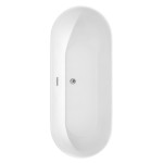 71 Inch Freestanding Bathtub in White, Floor Mounted Faucet, Drain, Trim in Chrome