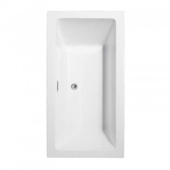 60 Inch Freestanding Bathtub in White, Polished Chrome Drain and Overflow Trim