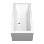 60 Inch Freestanding Bathtub in White, Polished Chrome Drain and Overflow Trim