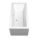 60 Inch Freestanding Bathtub in White, Floor Mounted Faucet, Drain, Trim in Nickel