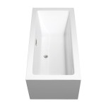 60 Inch Freestanding Bathtub in White, Brushed Nickel Drain and Overflow Trim