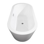 67 Inch Freestanding Bathtub in White, Polished Chrome Drain and Overflow Trim