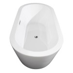 71 Inch Freestanding Bathtub in White, Floor Mounted Faucet, Drain, Trim in Chrome