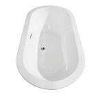 60 Inch Freestanding Bathtub in White, Floor Mounted Faucet, Drain, Trim in Chrome