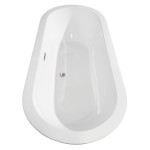 68 Inch Freestanding Bathtub in White, Floor Mounted Faucet, Drain, Trim in Nickel