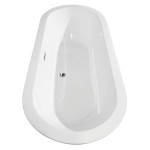 68 Inch Freestanding Bathtub in White, Floor Mounted Faucet, Drain, Trim in Chrome