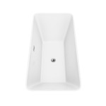 59 Inch Freestanding Bathtub in White, Floor Mounted Faucet, Drain, Trim in Chrome