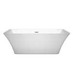 67 Inch Freestanding Bathtub in White, Polished Chrome Drain and Overflow Trim