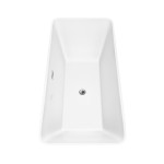 67 Inch Freestanding Bathtub in White, Polished Chrome Drain and Overflow Trim