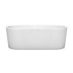 67 Inch Freestanding Bathtub in White, Polished Chrome Drain and Overflow Trim