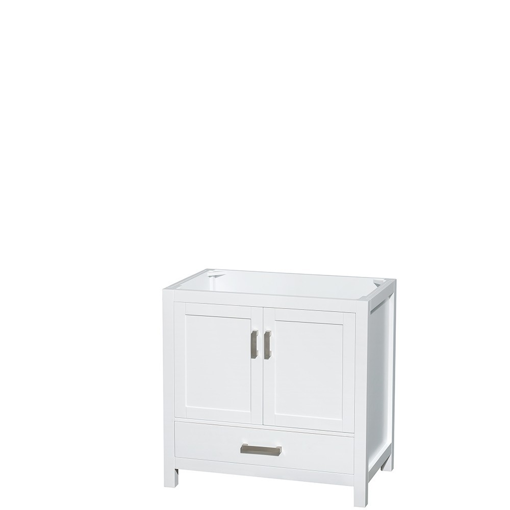 36 Inch Single Bathroom Vanity in White, No Countertop, No Sink, and No Mirror