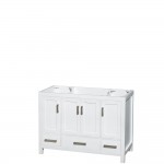 48 Inch Single Bathroom Vanity in White, No Countertop, No Sink, and No Mirror