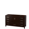 60 Inch Single Bathroom Vanity in Espresso, No Countertop, No Sink, No Mirror