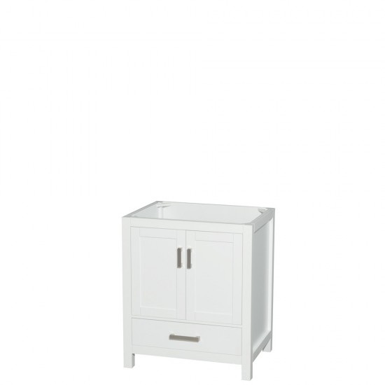 30 Inch Single Bathroom Vanity in White, No Countertop, No Sink, and No Mirror