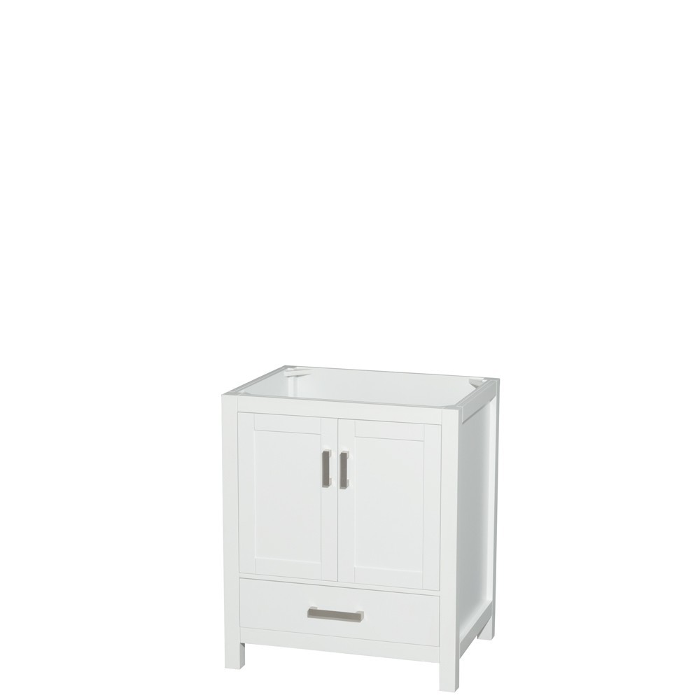 30 Inch Single Bathroom Vanity in White, No Countertop, No Sink, and No Mirror