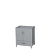 30 Inch Single Bathroom Vanity in Gray, No Countertop, No Sink, and No Mirror