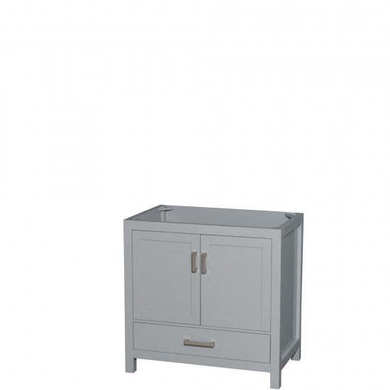 36 Inch Single Bathroom Vanity in Gray, No Countertop, No Sink, and No Mirror