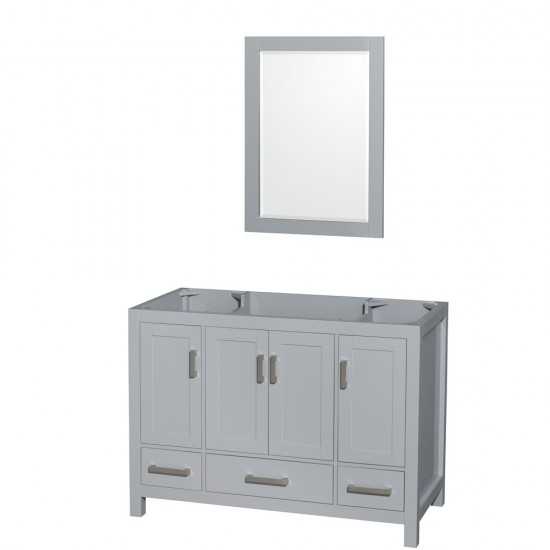 48 Inch Single Bathroom Vanity in Gray, No Countertop, No Sink, 24 Inch Mirror