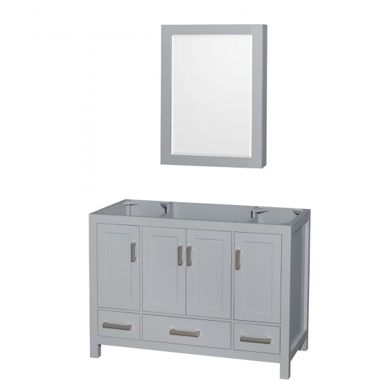 48 Inch Single Bathroom Vanity in Gray, No Countertop, No Sink, Medicine Cabinet
