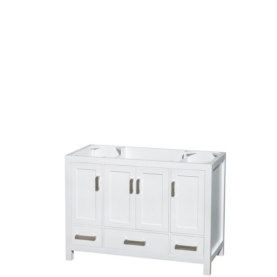 48 Inch Single Bathroom Vanity in White, White Carrara Marble Countertop, Oval Sink, Medicine Cabinet