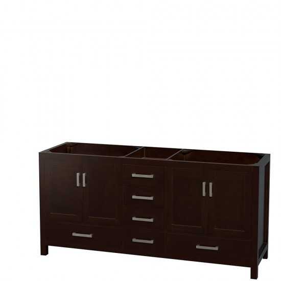 72 Inch Double Bathroom Vanity in Espresso, White Carrara Marble Countertop, Sinks, Medicine Cabinets