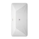 59 Inch Freestanding Bathtub in White, Brushed Nickel Drain and Overflow Trim