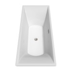 71 Inch Freestanding Bathtub in White, Brushed Nickel Drain and Overflow Trim