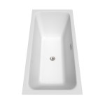 67 Inch Freestanding Bathtub in White, Brushed Nickel Drain and Overflow Trim