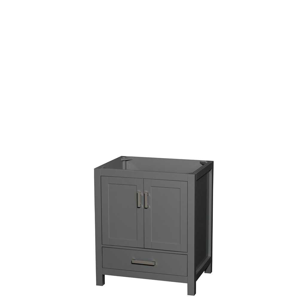 30 Inch Single Bathroom Vanity in Dark Gray, No Countertop, No Sink, No Mirror