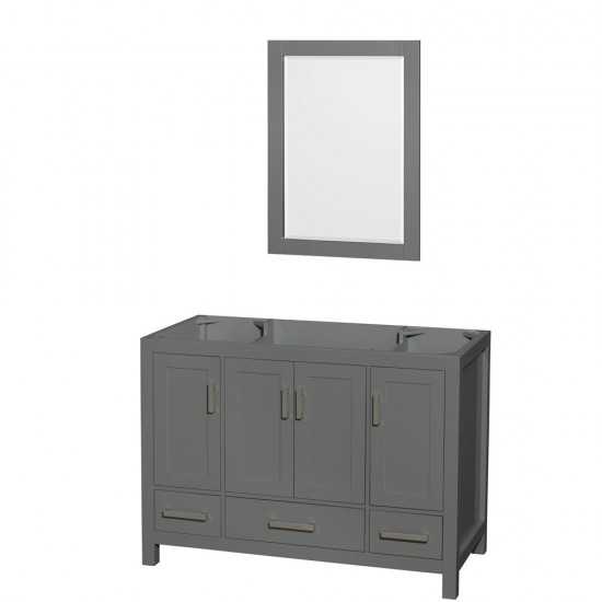 48 Inch Single Bathroom Vanity in Dark Gray, No Countertop, No Sink, 24 Inch Mirror