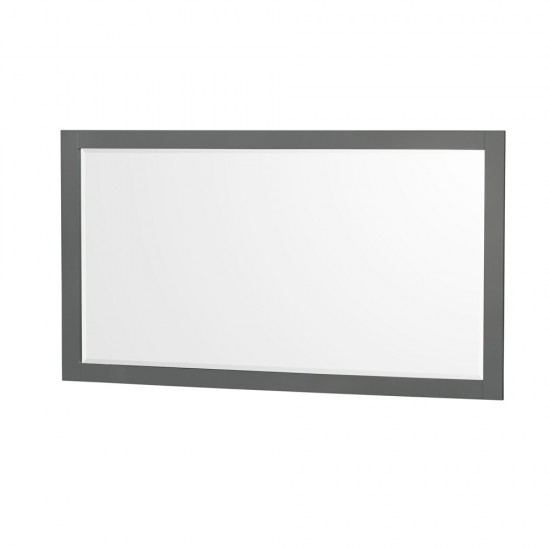 60 Inch Double Bathroom Vanity in Dark Gray, No Countertop, No Sinks, 58 Inch Mirror