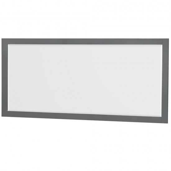 72 Inch Double Bathroom Vanity in Dark Gray, No Countertop, No Sink, 70 Inch Mirror