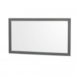 60 Inch Single Bathroom Vanity in Dark Gray, White Carrara Marble Countertop, Oval Sink, 58 Inch Mirror