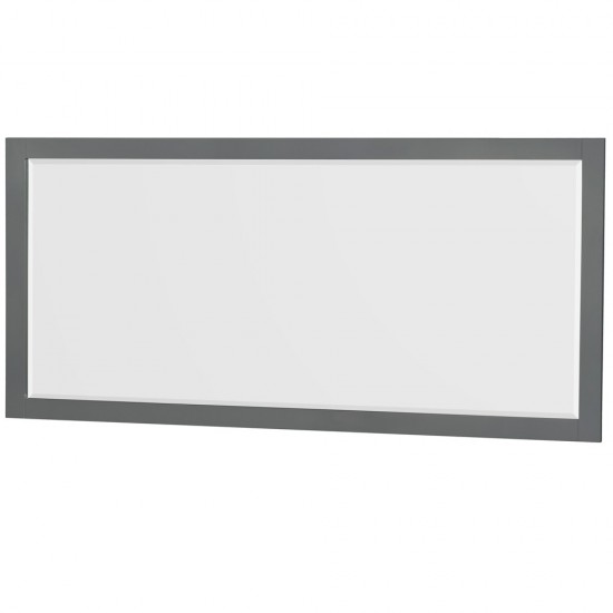 72 Inch Double Bathroom Vanity in Dark Gray, White Carrara Marble Countertop, Sinks, 70 Inch Mirror