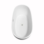 65 Inch Freestanding Bathtub in White, Floor Mounted Faucet, Drain, Trim in Nickel