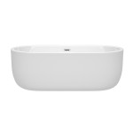 67 Inch Freestanding Bathtub in White, Polished Chrome Drain and Overflow Trim