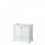 36 Inch Single Bathroom Vanity in White, No Countertop, No Sink, and No Mirror