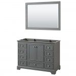 48 Inch Single Bathroom Vanity in Dark Gray, No Countertop, No Sink, 46 Inch Mirror