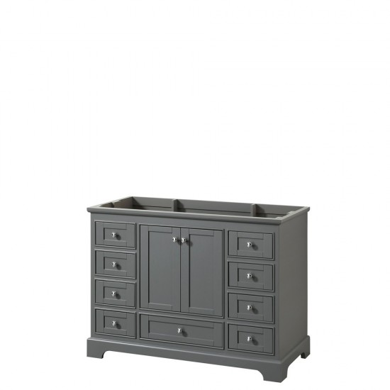 48 Inch Single Bathroom Vanity in Dark Gray, No Countertop, No Sink, No Mirror