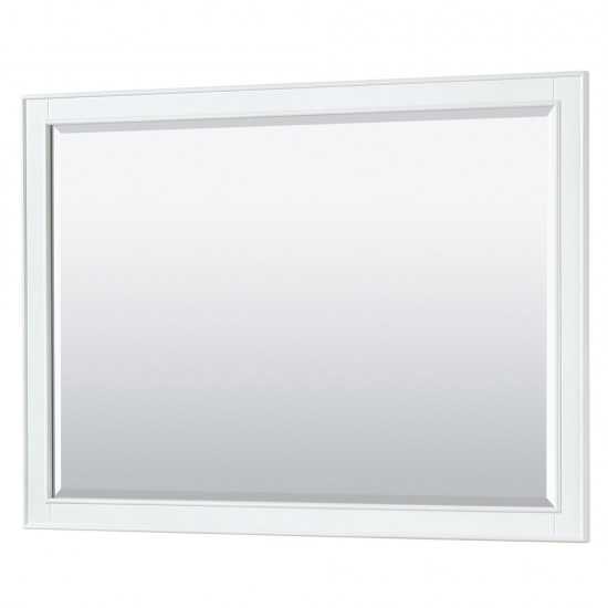 48 Inch Single Bathroom Vanity in White, No Countertop, No Sink, 46 Inch Mirror