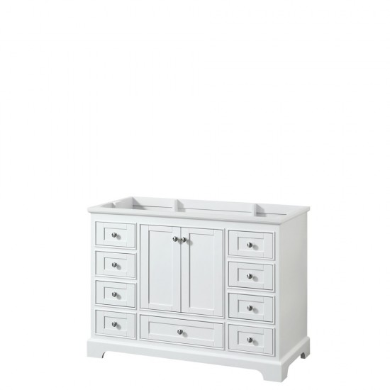 48 Inch Single Bathroom Vanity in White, No Countertop, No Sink, and No Mirror