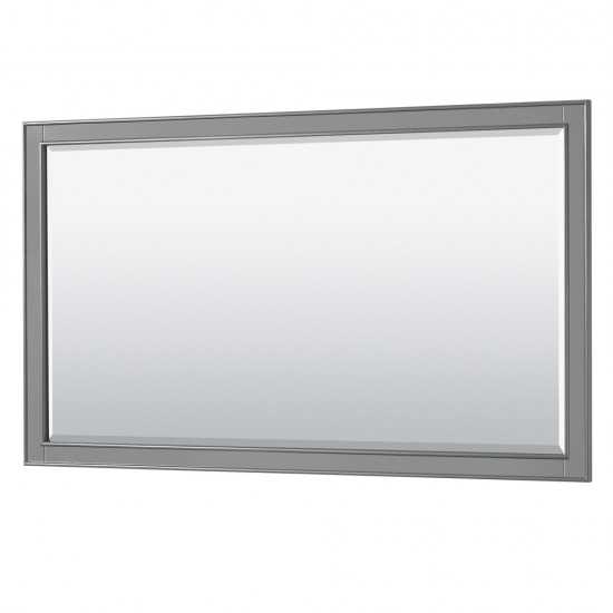 60 Inch Double Bathroom Vanity in Dark Gray, No Countertop, No Sinks, 58 Inch Mirror