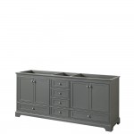 80 Inch Double Bathroom Vanity in Dark Gray, No Countertop, No Sinks, No Mirrors