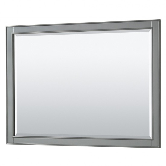 48 Inch Single Bathroom Vanity in Dark Gray, White Carrara Marble Countertop, Sink, 46 Inch Mirror